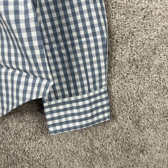 Untuckit Shirt Womens 10 Crispo Blue Checker Button Up Pocket Long Sleeve Top - Picture 3 of 12